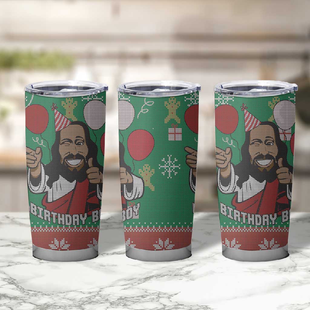 African Birthday Boy Jesus Tumbler Cup Afro Christmas DT03