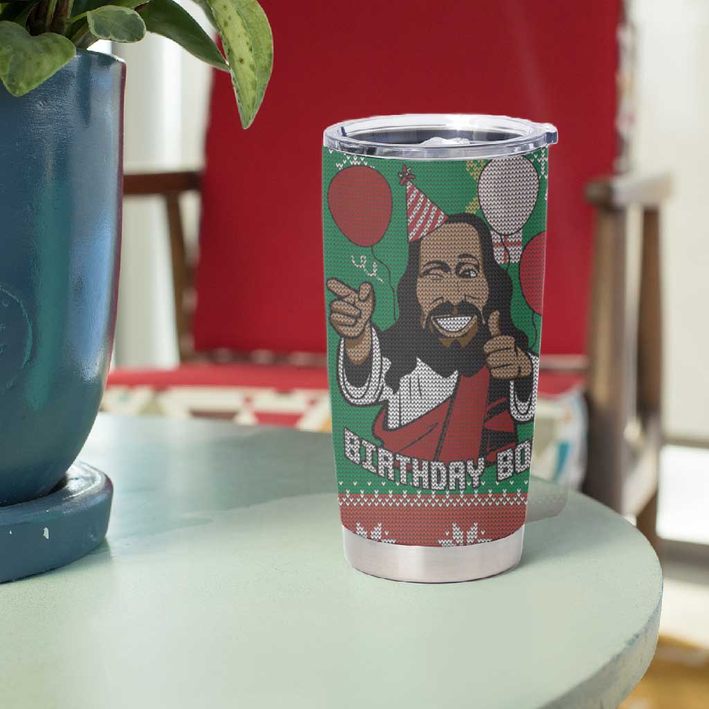 African Birthday Boy Jesus Tumbler Cup Afro Christmas DT03