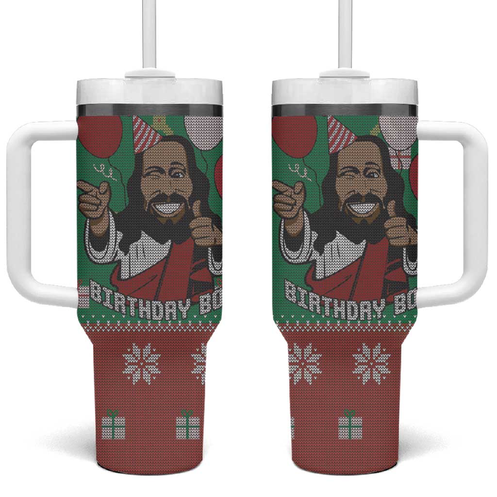 African Birthday Boy Jesus Tumbler With Handle Afro Christmas DT03