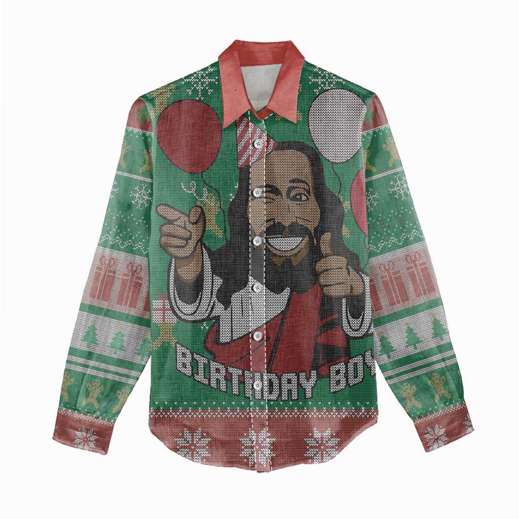 African Birthday Boy Jesus Women Casual Shirt Afro Christmas DT03