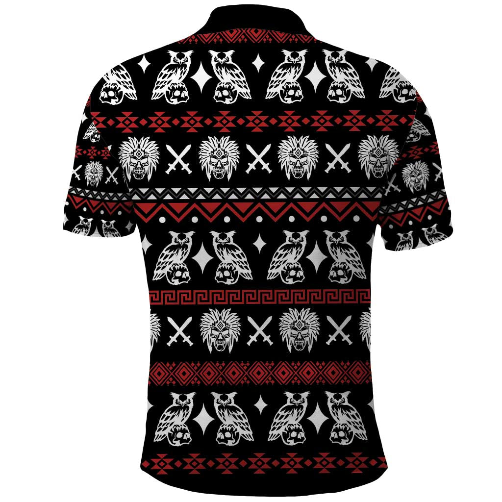 Warrior Of Indian Skull Polo Shirt Native American DT03