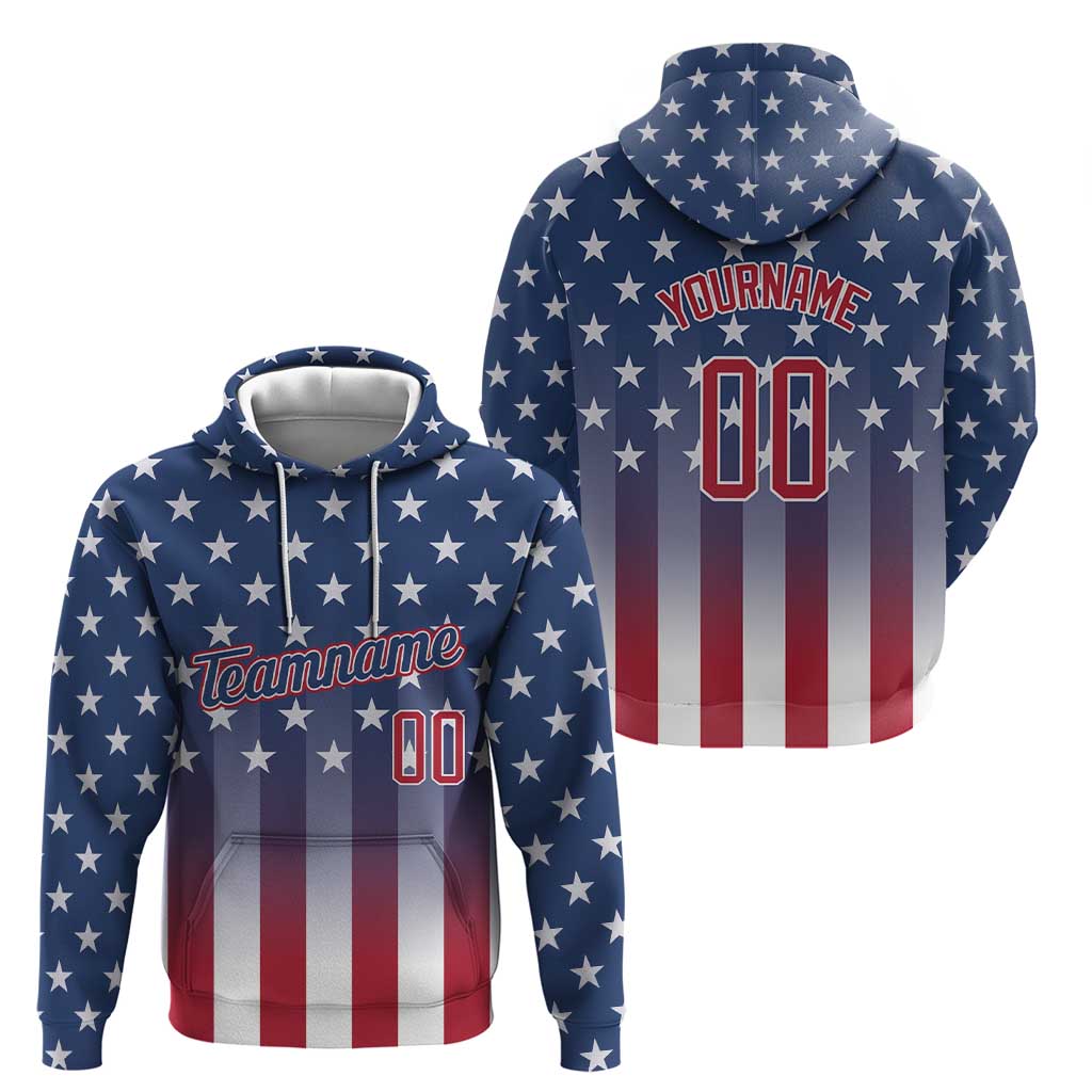 Personalized Team Name American Hoodie USA Flag Fashion Sports DT03