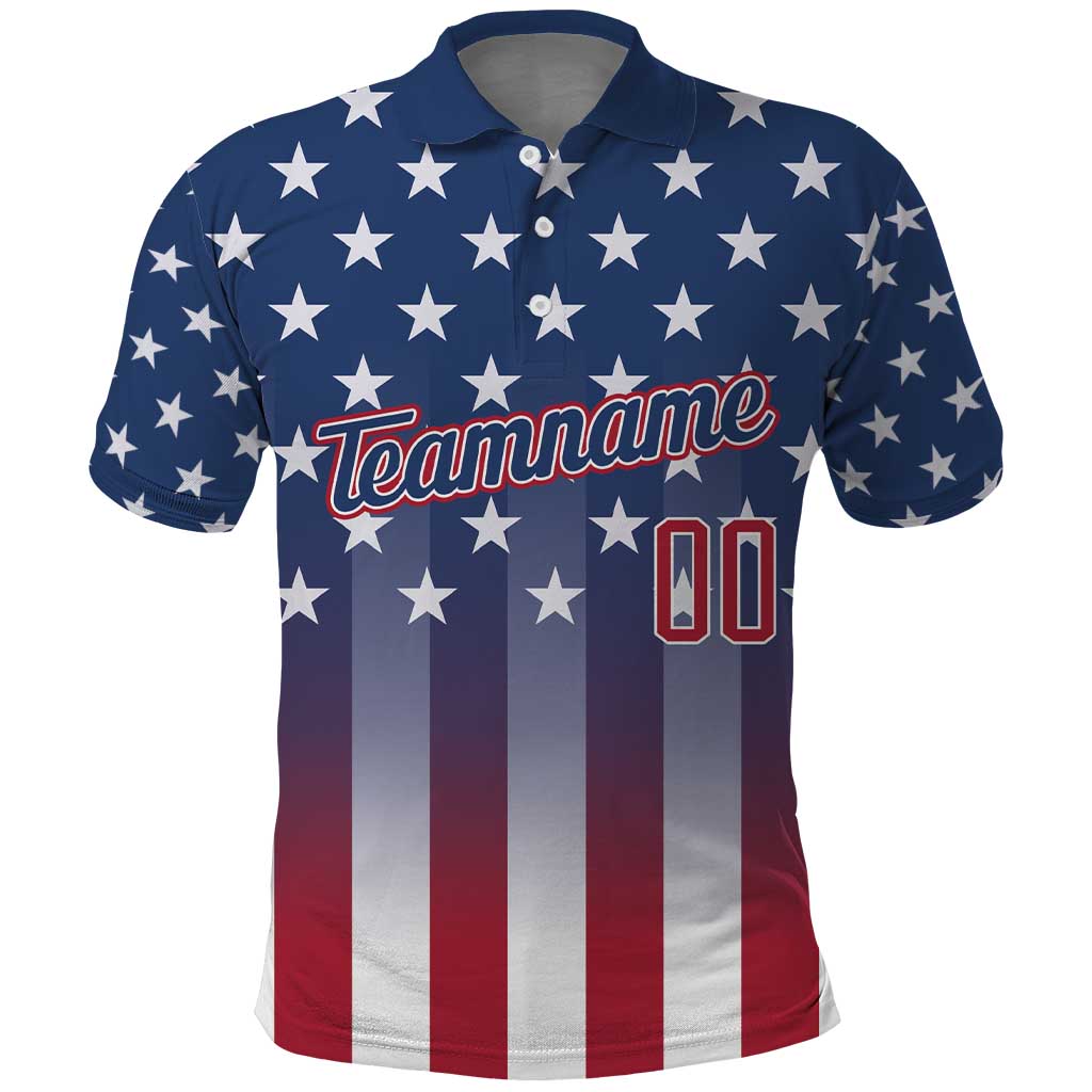Personalized Team Name American Polo Shirt USA Flag Fashion Sports DT03