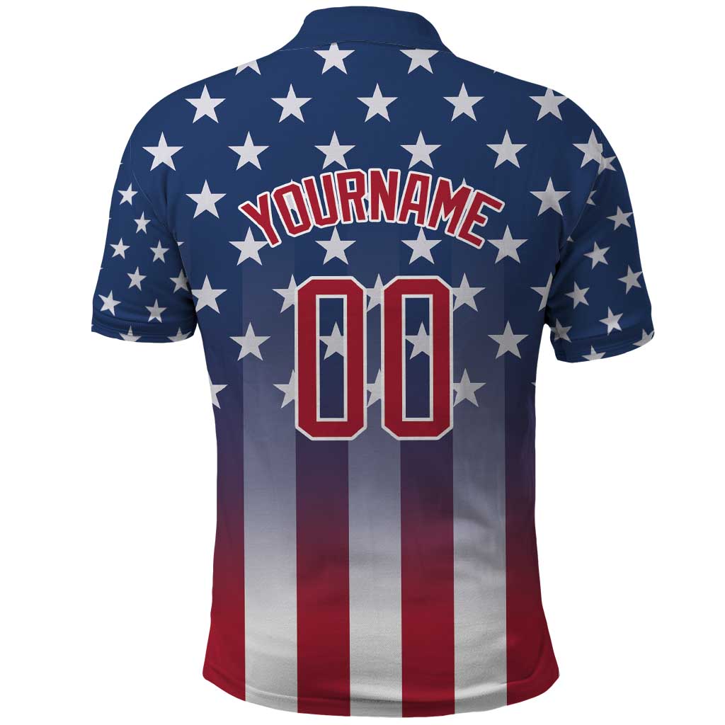Personalized Team Name American Polo Shirt USA Flag Fashion Sports DT03