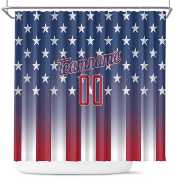 Personalized Team Name American Shower Curtain USA Flag Fashion Sports DT03