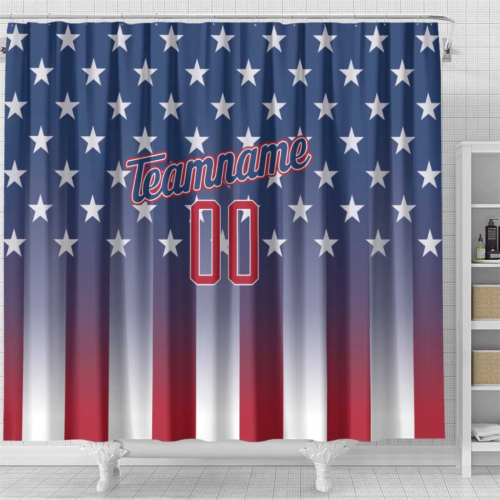 Personalized Team Name American Shower Curtain USA Flag Fashion Sports DT03