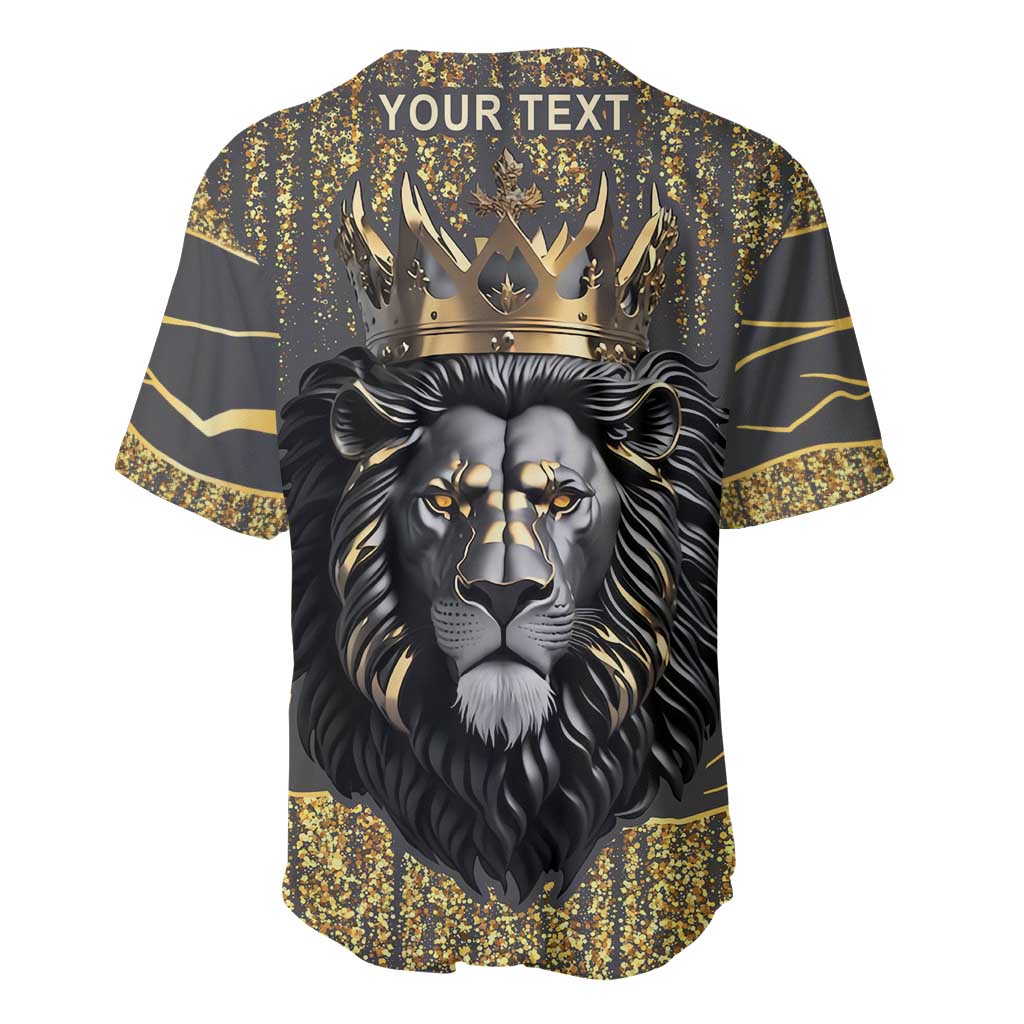 Personalized Black and Gold Lion Africa Baseball Jersey DT03