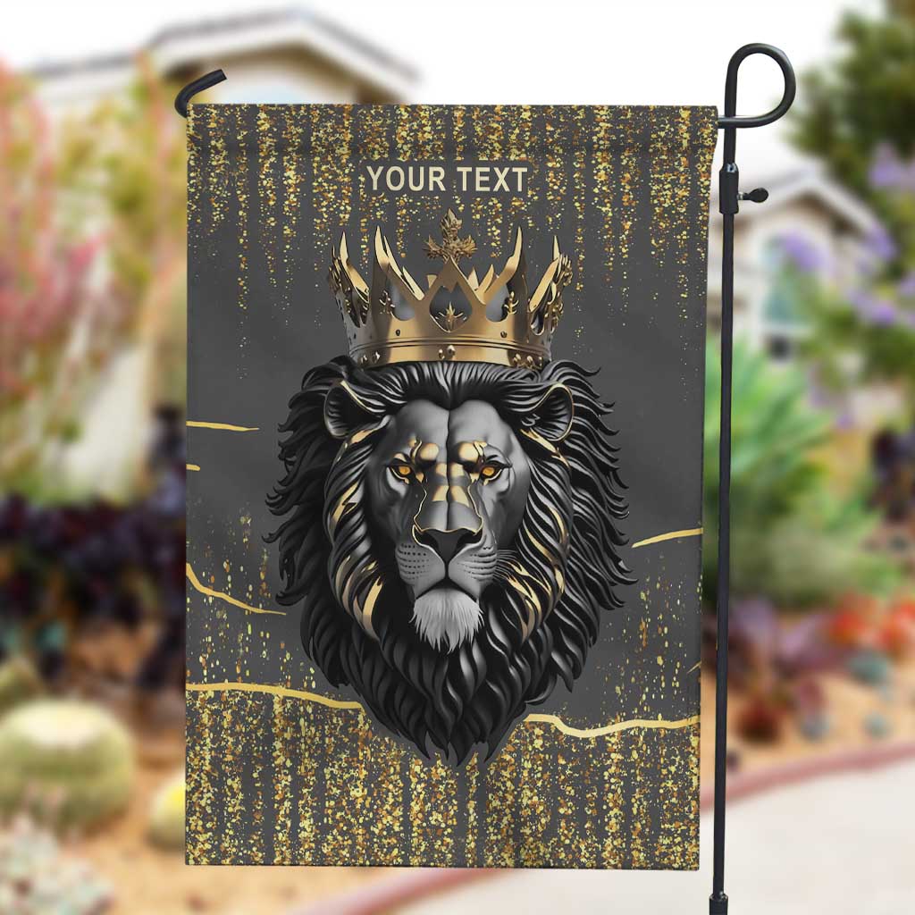Personalized Black and Gold Lion Africa Garden Flag DT03