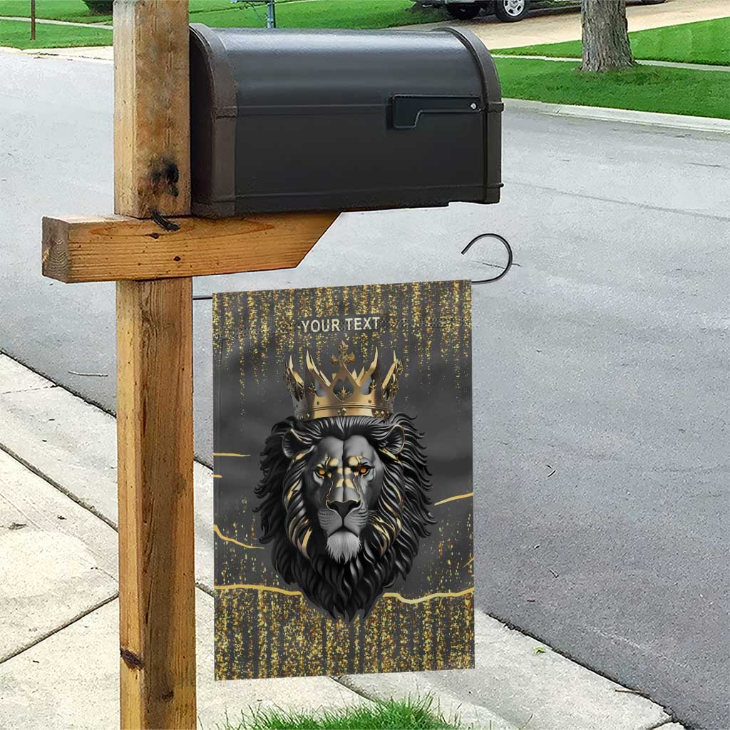 Personalized Black and Gold Lion Africa Garden Flag DT03