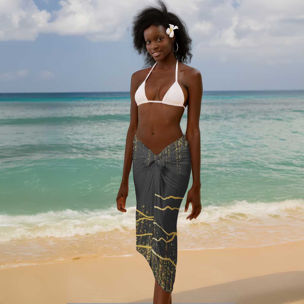 Personalized Black and Gold Lion Africa Sarong DT03
