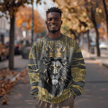 Personalized Black and Gold Lion Africa Sweatshirt DT03