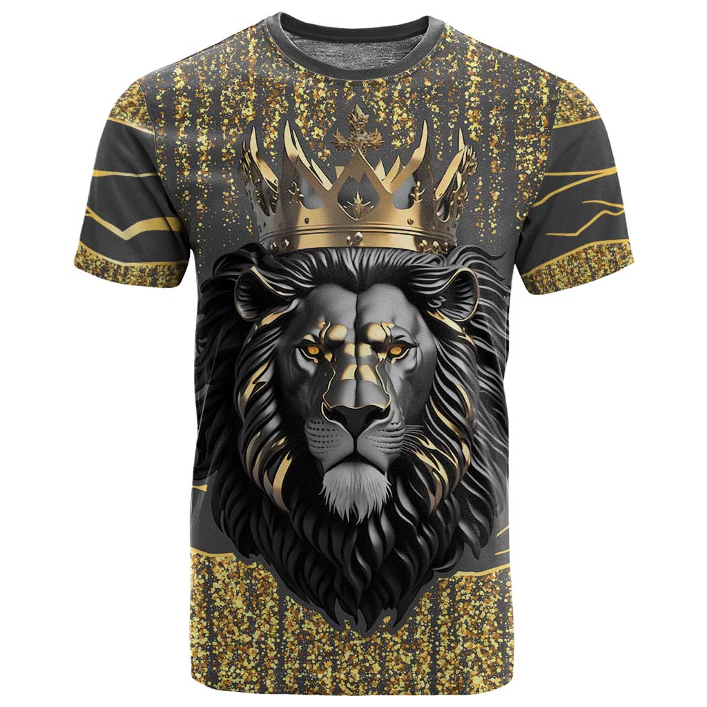 Personalized Black and Gold Lion Africa T shirt DT03