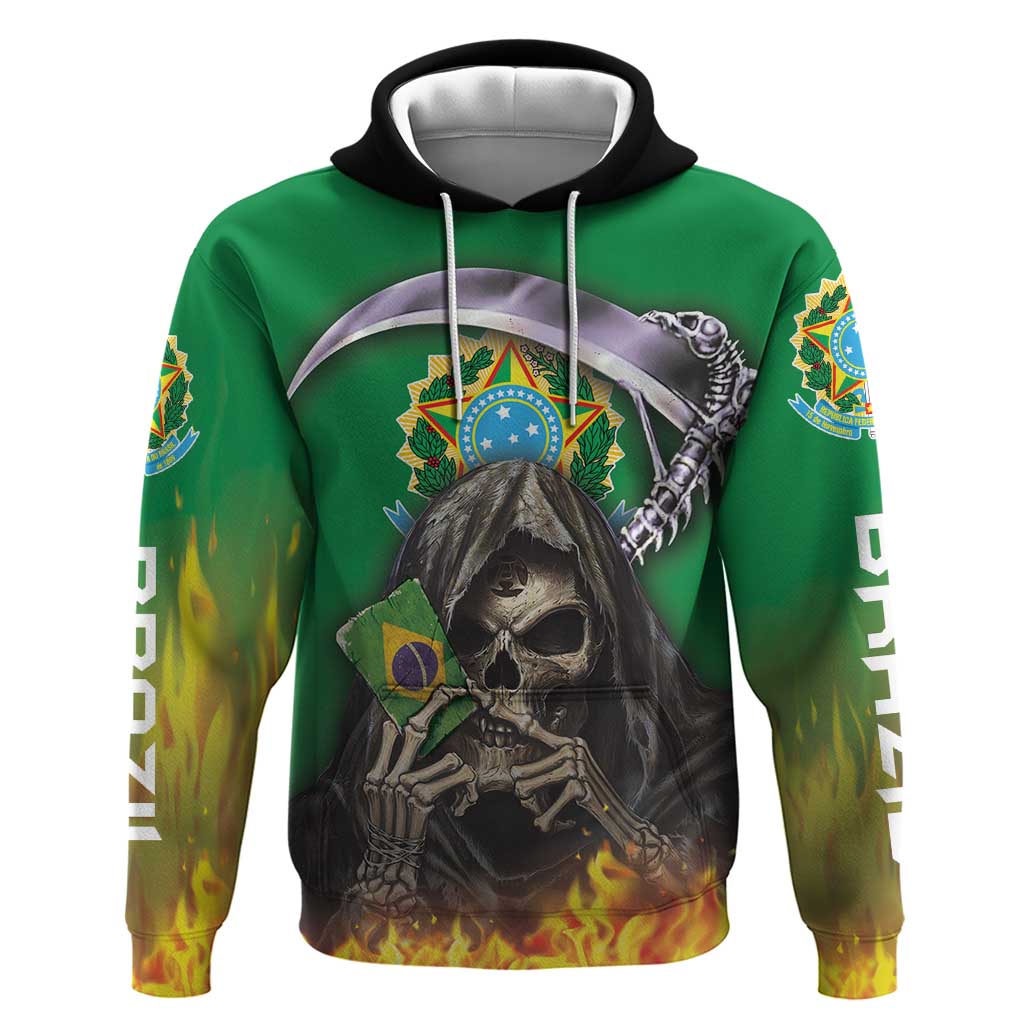 Brazil Hoodie Hoodie Brazil Reaper Skull Fire DT03