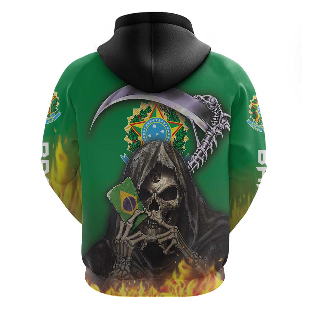 Brazil Hoodie Hoodie Brazil Reaper Skull Fire DT03