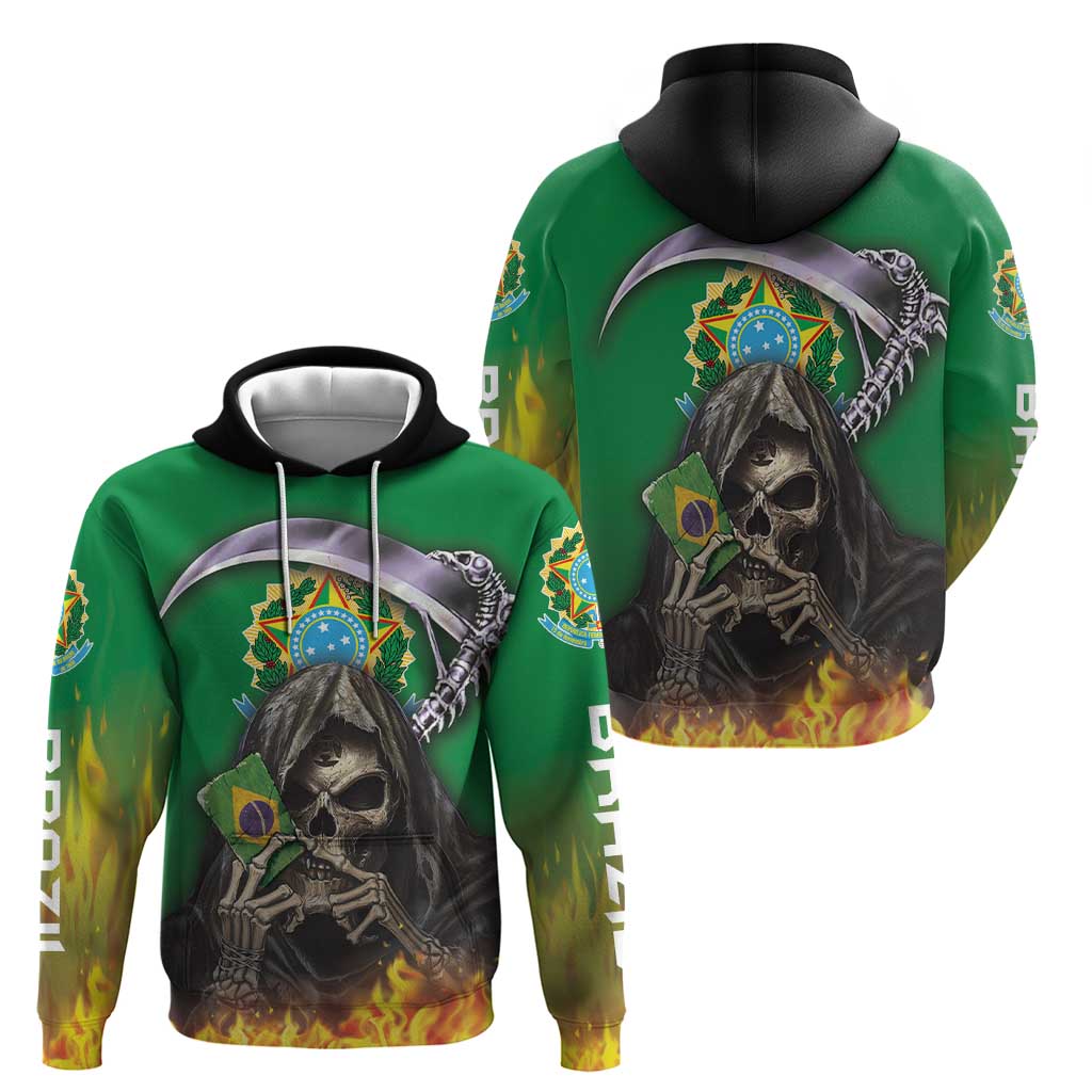 Brazil Hoodie Hoodie Brazil Reaper Skull Fire DT03