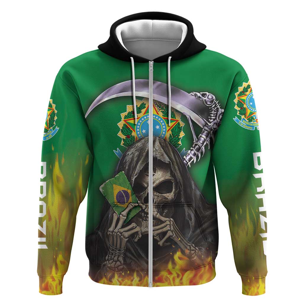 Brazil Hoodie Hoodie Brazil Reaper Skull Fire DT03