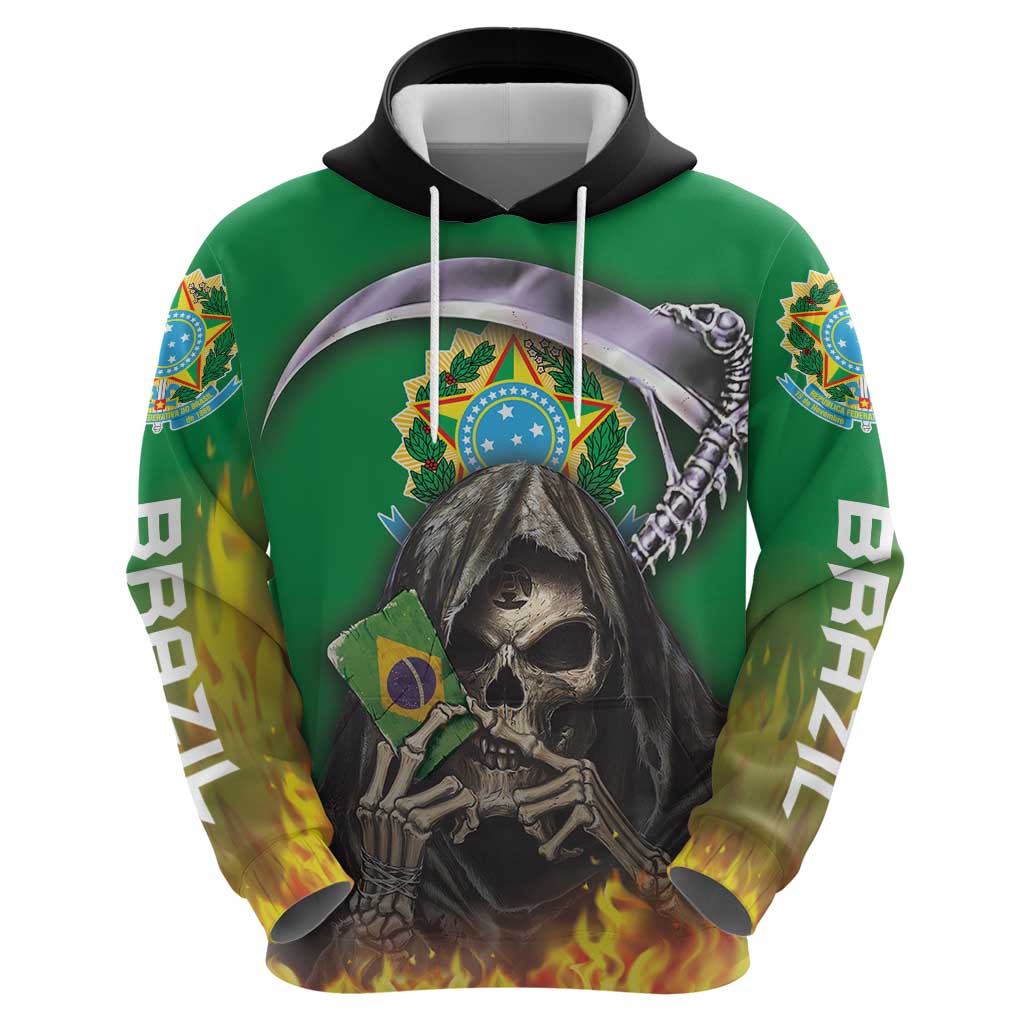Brazil Hoodie Hoodie Brazil Reaper Skull Fire DT03