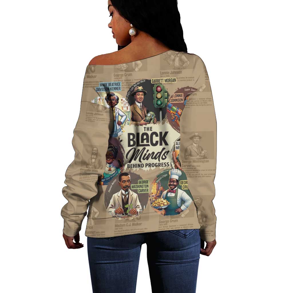 Africa Black Invention Off Shoulder Sweater The Black Minds Behind Progress DT03