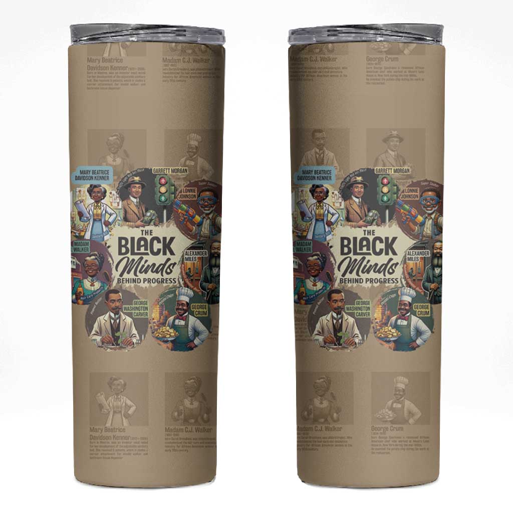 Africa Black Invention Skinny Tumbler The Black Minds Behind Progress DT03