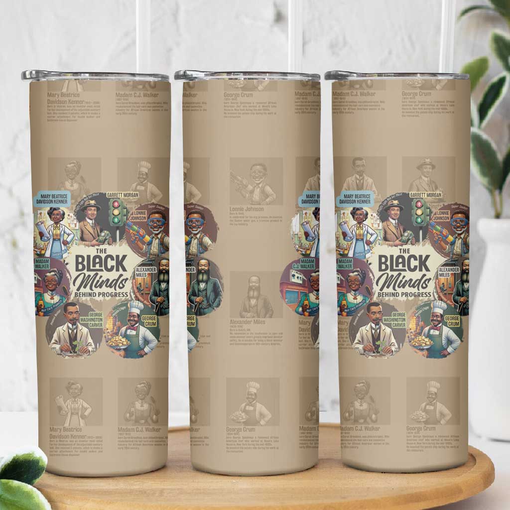 Africa Black Invention Skinny Tumbler The Black Minds Behind Progress DT03