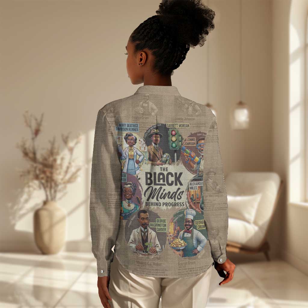 Africa Black Invention Women Casual Shirt The Black Minds Behind Progress DT03