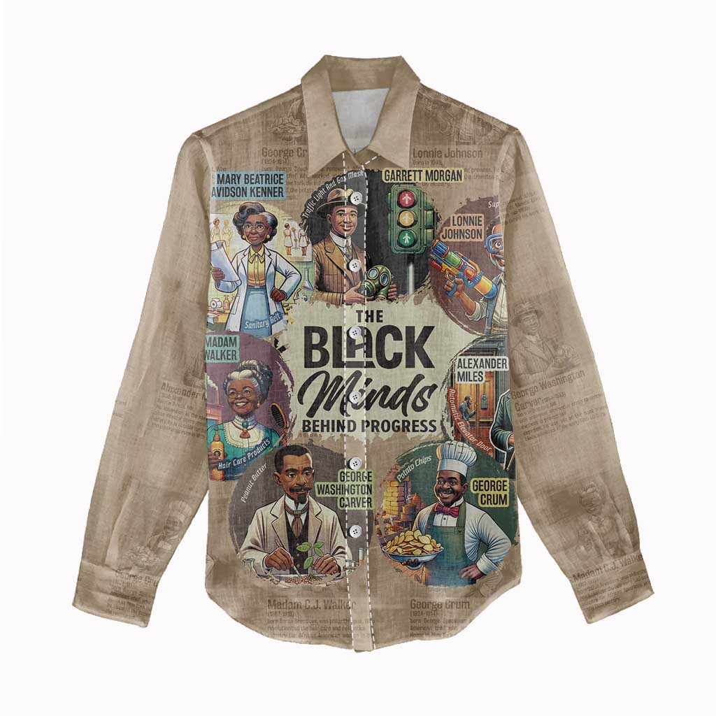 Africa Black Invention Women Casual Shirt The Black Minds Behind Progress DT03
