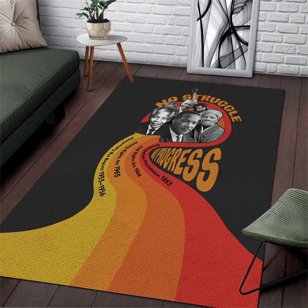 Civil Rights Leaders African American Area Rug No Struggle No Progress DT03