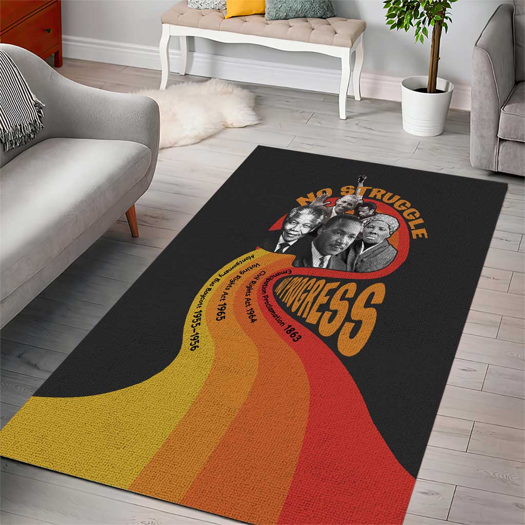Civil Rights Leaders African American Area Rug No Struggle No Progress DT03