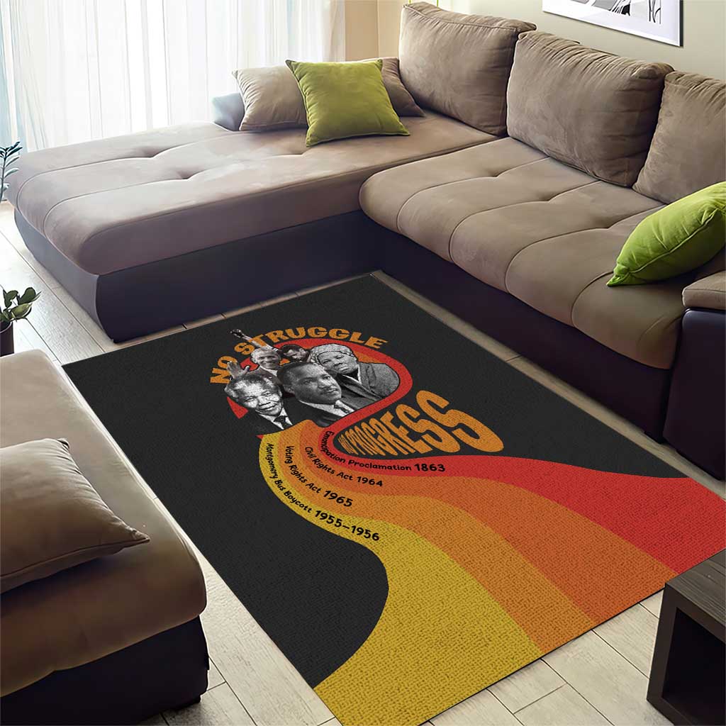 Civil Rights Leaders African American Area Rug No Struggle No Progress DT03