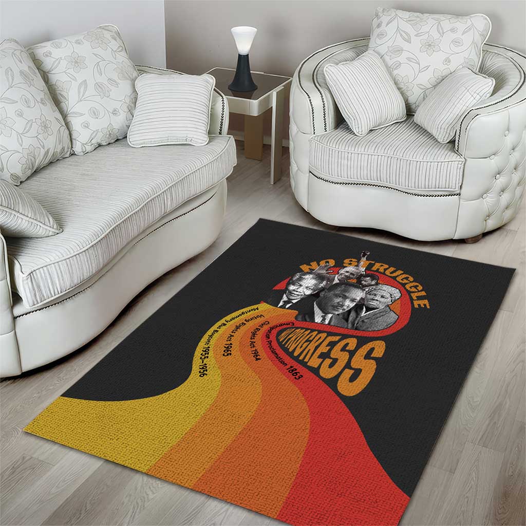 Civil Rights Leaders African American Area Rug No Struggle No Progress DT03