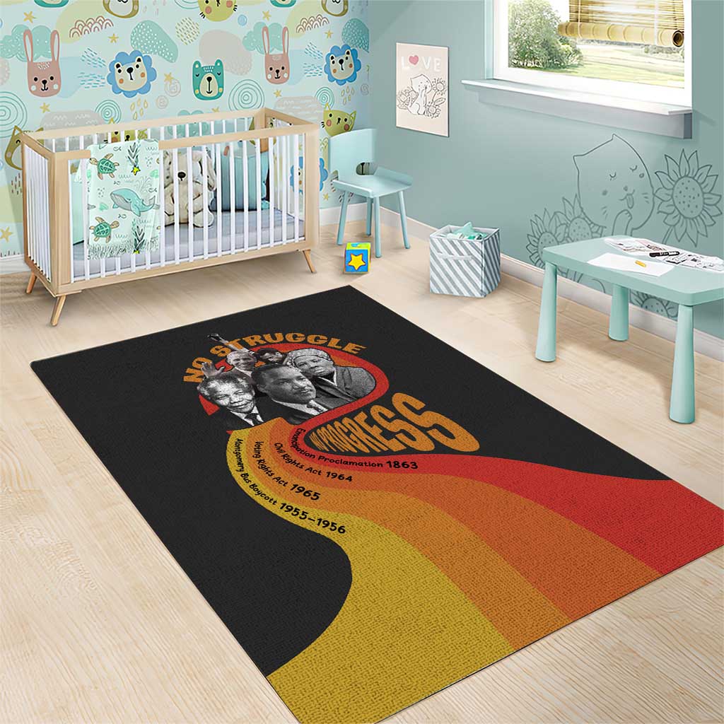 Civil Rights Leaders African American Area Rug No Struggle No Progress DT03