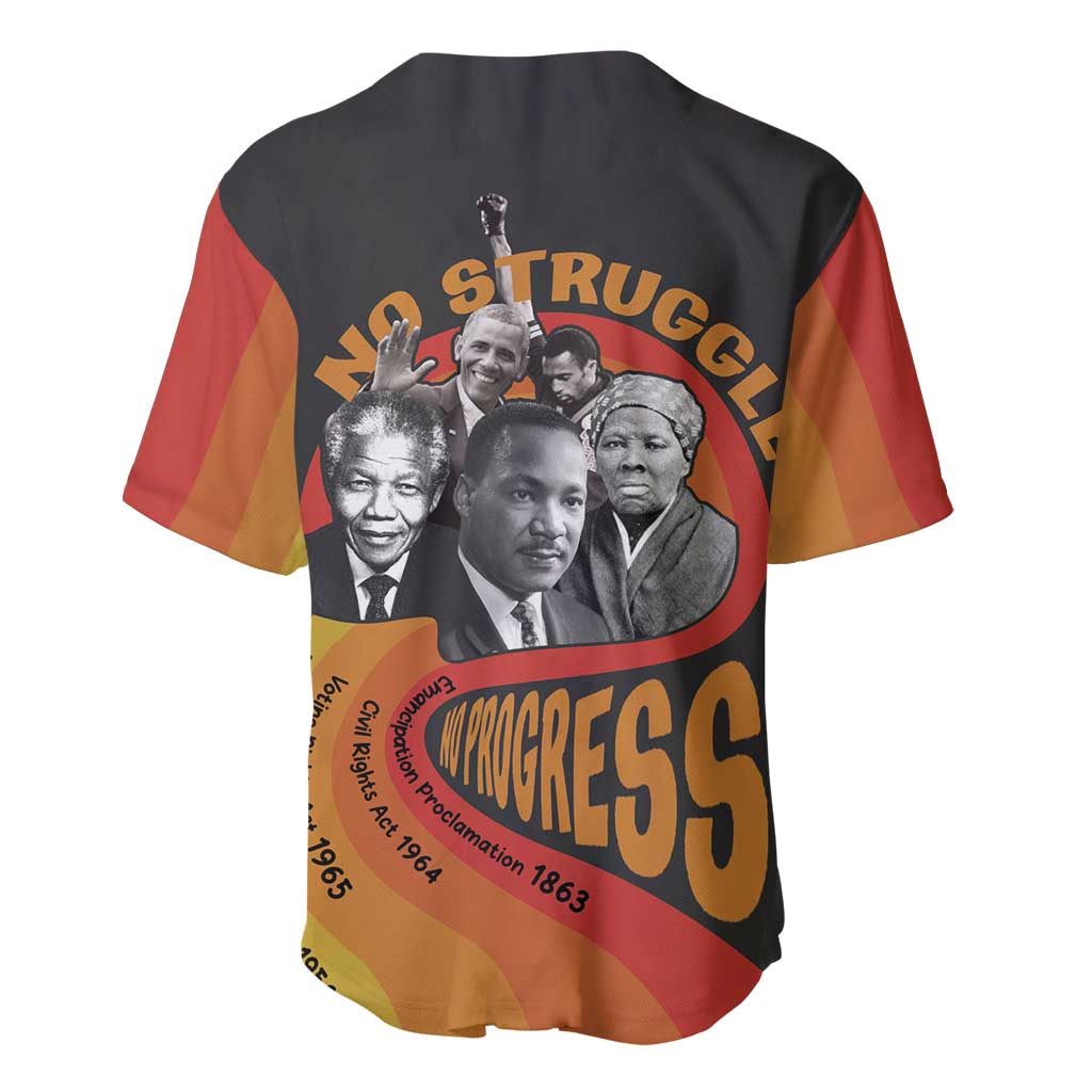 Civil Rights Leaders African American Baseball Jersey No Struggle No Progress DT03