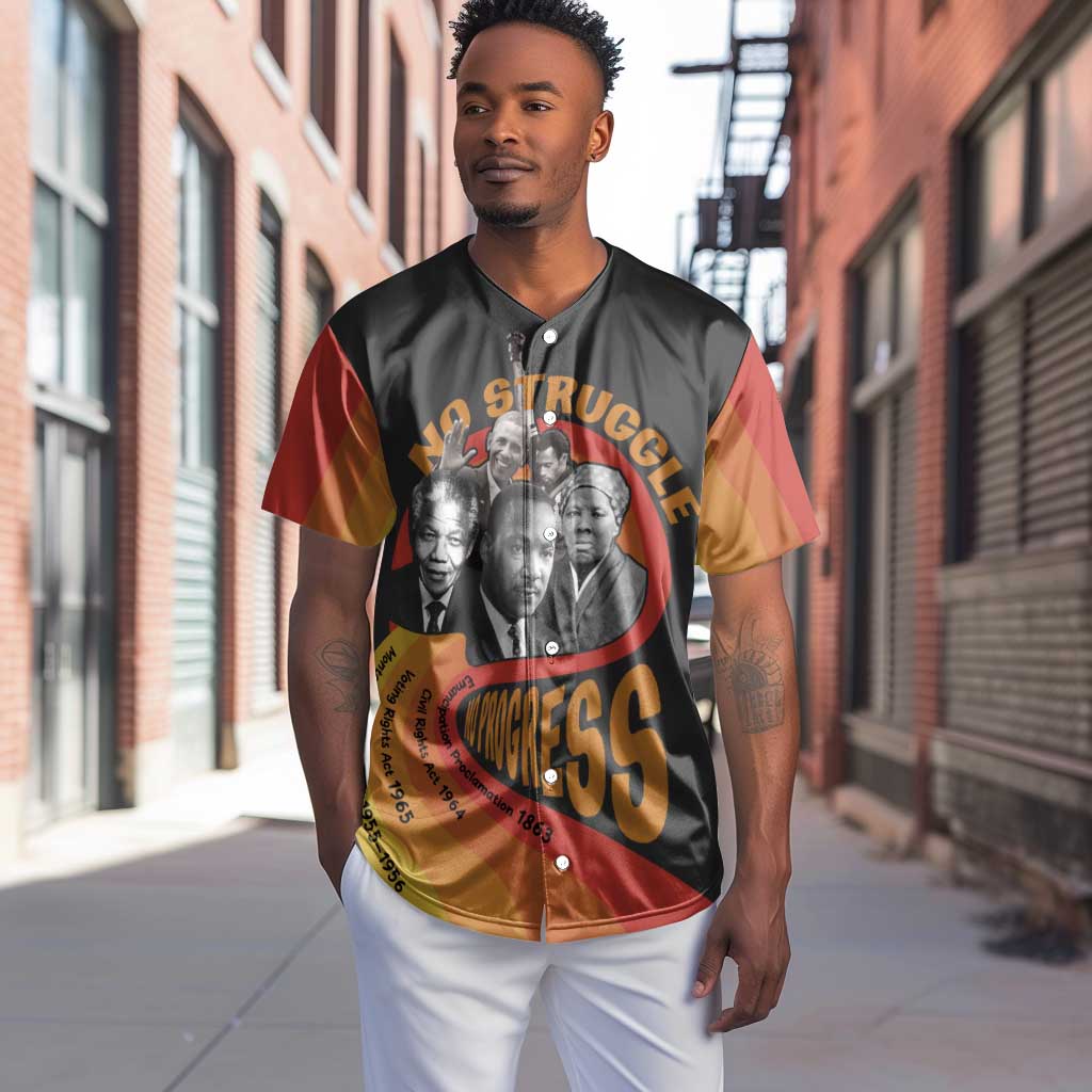 Civil Rights Leaders African American Baseball Jersey No Struggle No Progress DT03