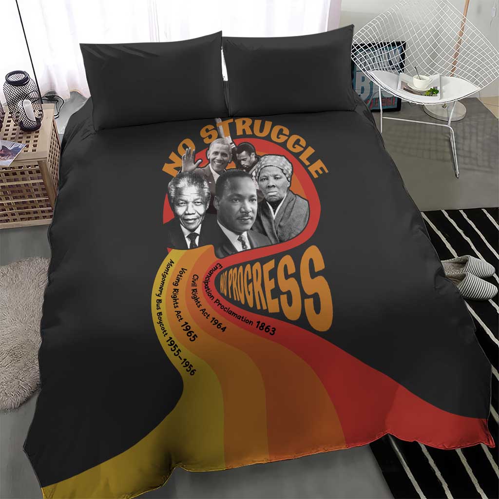 Civil Rights Leaders African American Bedding Set No Struggle No Progress DT03