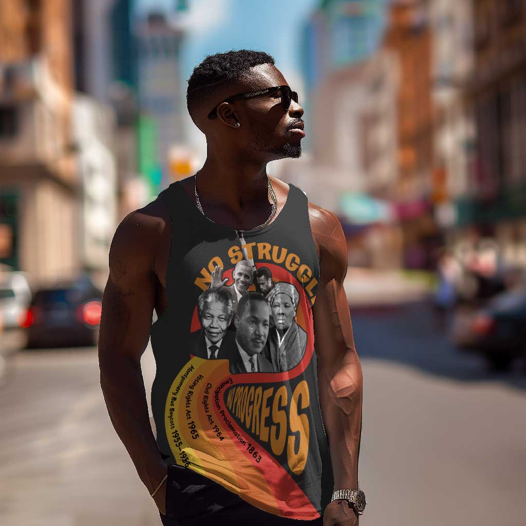Civil Rights Leaders African American Men Tank Top No Struggle No Progress DT03