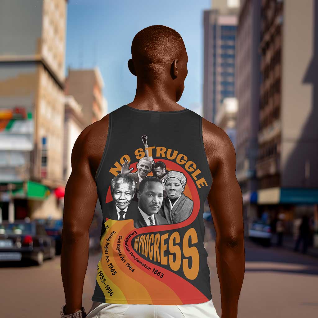 Civil Rights Leaders African American Men Tank Top No Struggle No Progress DT03