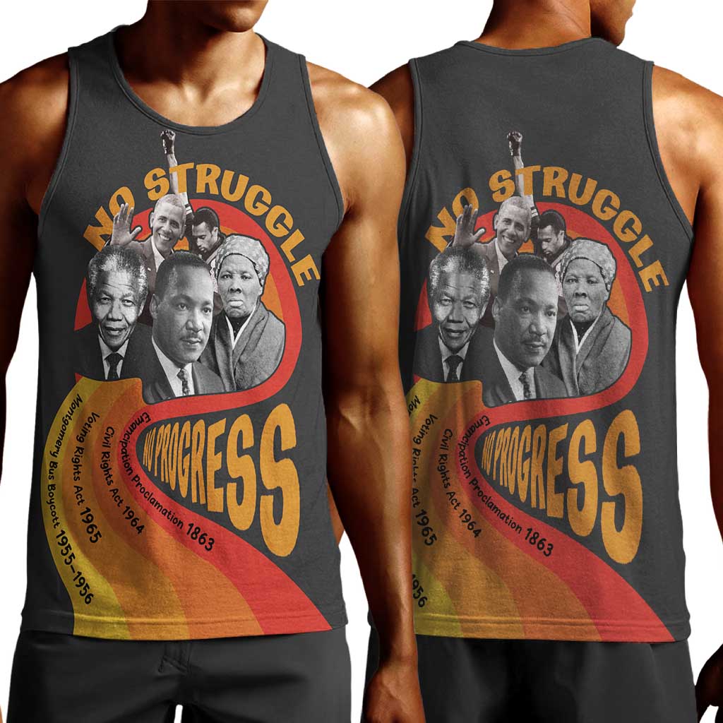 Civil Rights Leaders African American Men Tank Top No Struggle No Progress DT03