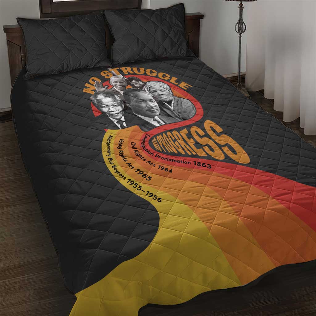 Civil Rights Leaders African American Quilt Bed Set No Struggle No Progress DT03