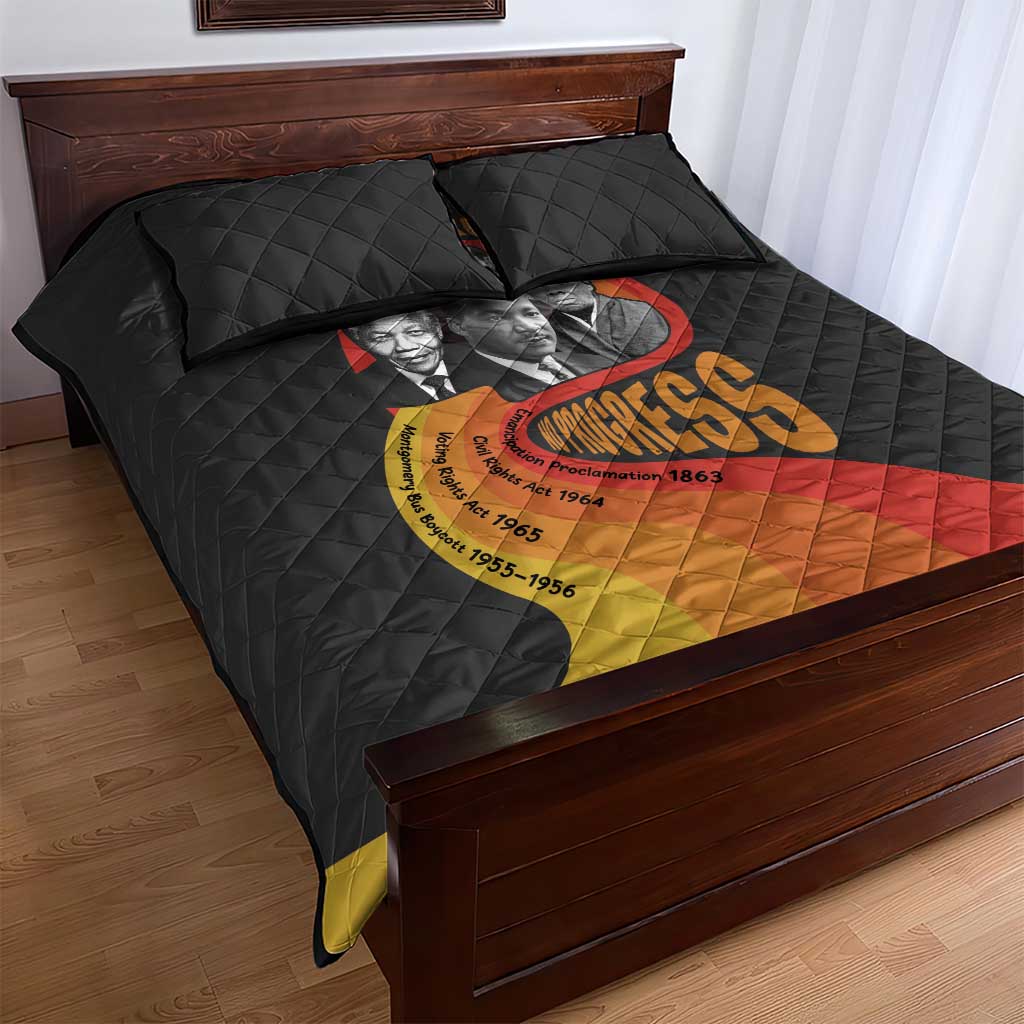 Civil Rights Leaders African American Quilt Bed Set No Struggle No Progress DT03