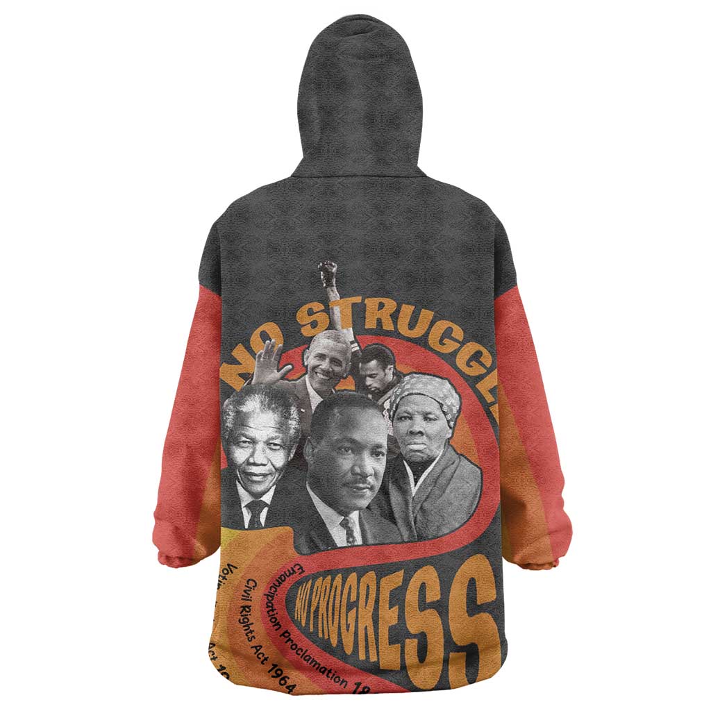 Civil Rights Leaders African American Wearable Blanket Hoodie No Struggle No Progress DT03