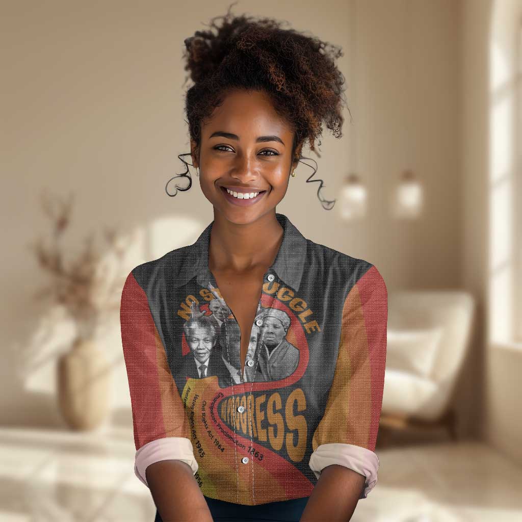 Civil Rights Leaders African American Women Casual Shirt No Struggle No Progress DT03