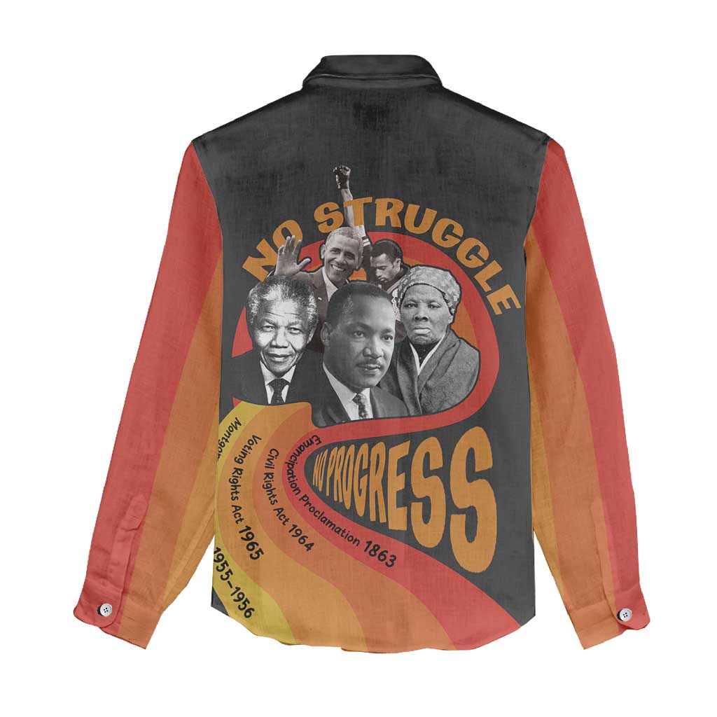 Civil Rights Leaders African American Women Casual Shirt No Struggle No Progress DT03