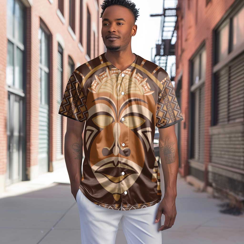 African Mask Printed Mudcloth Baseball Jersey Afro Bogolan DT03