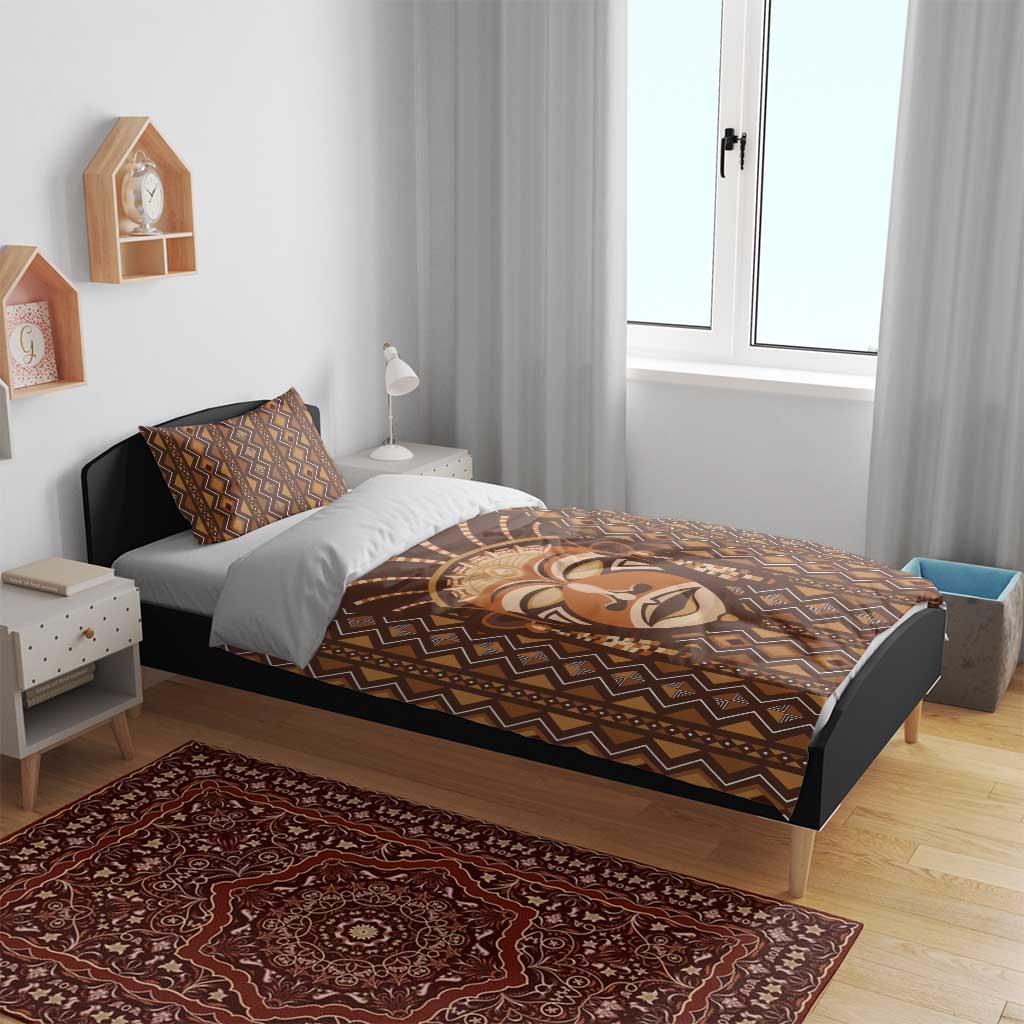 African Mask Printed Mudcloth Bedding Set Afro Bogolan DT03
