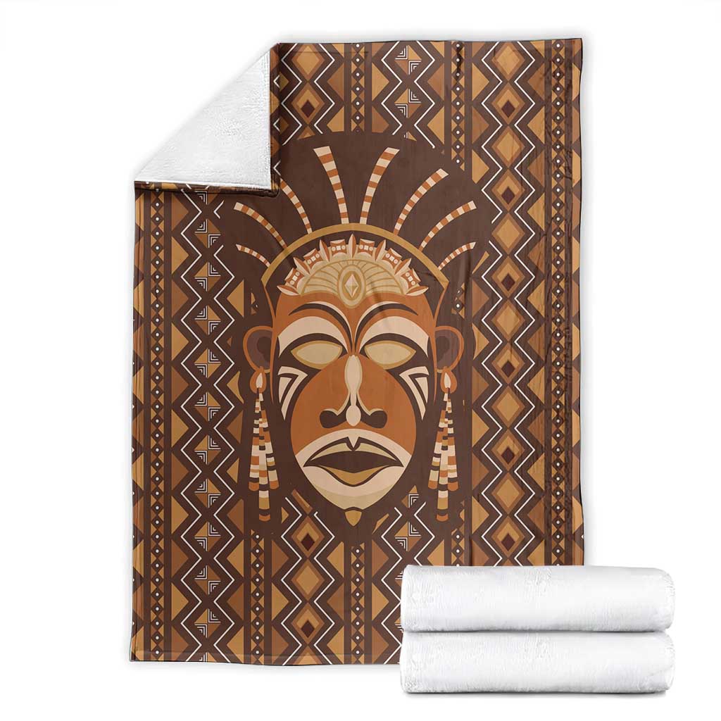 African Mask Printed Mudcloth Blanket Afro Bogolan DT03