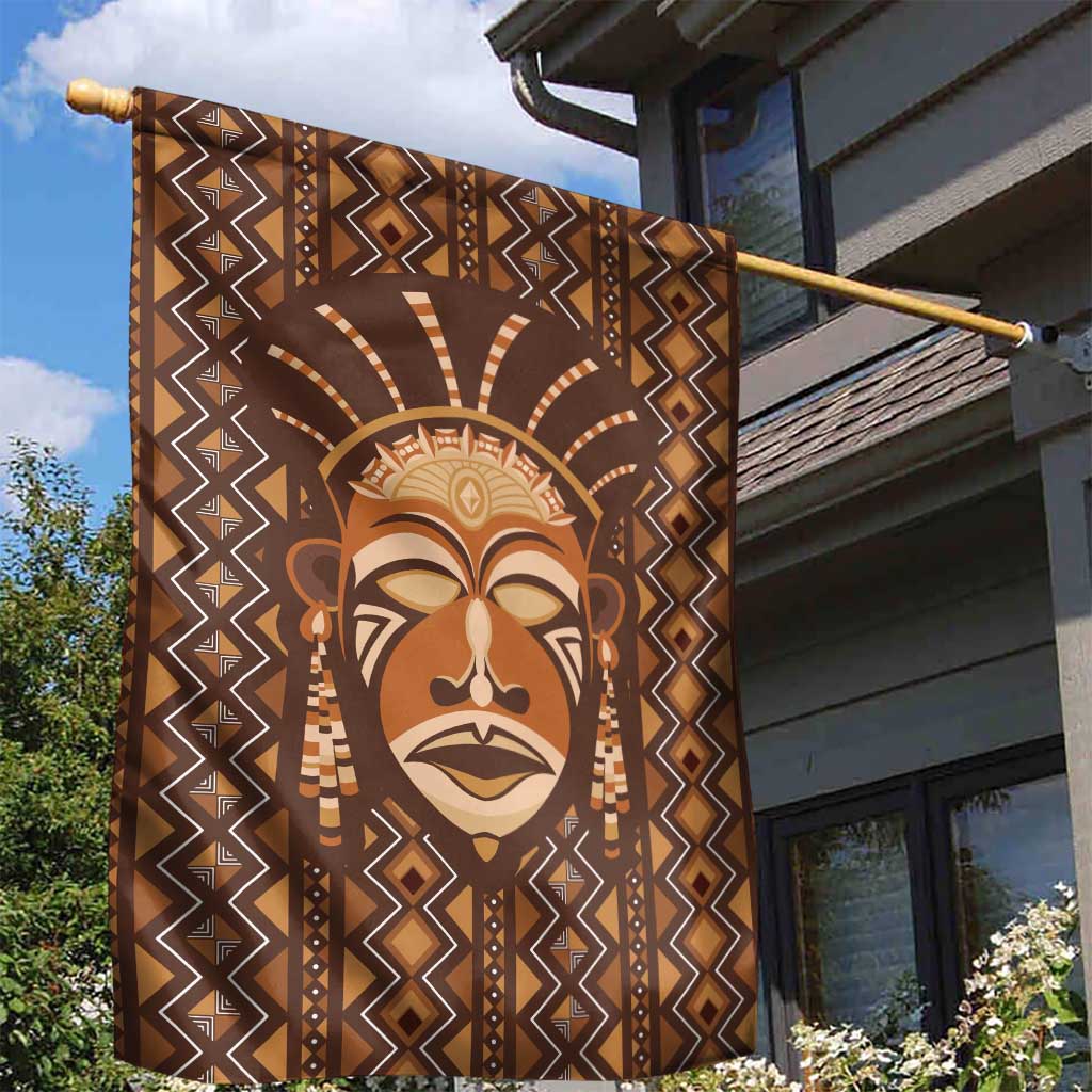 African Mask Printed Mudcloth Garden Flag Afro Bogolan DT03
