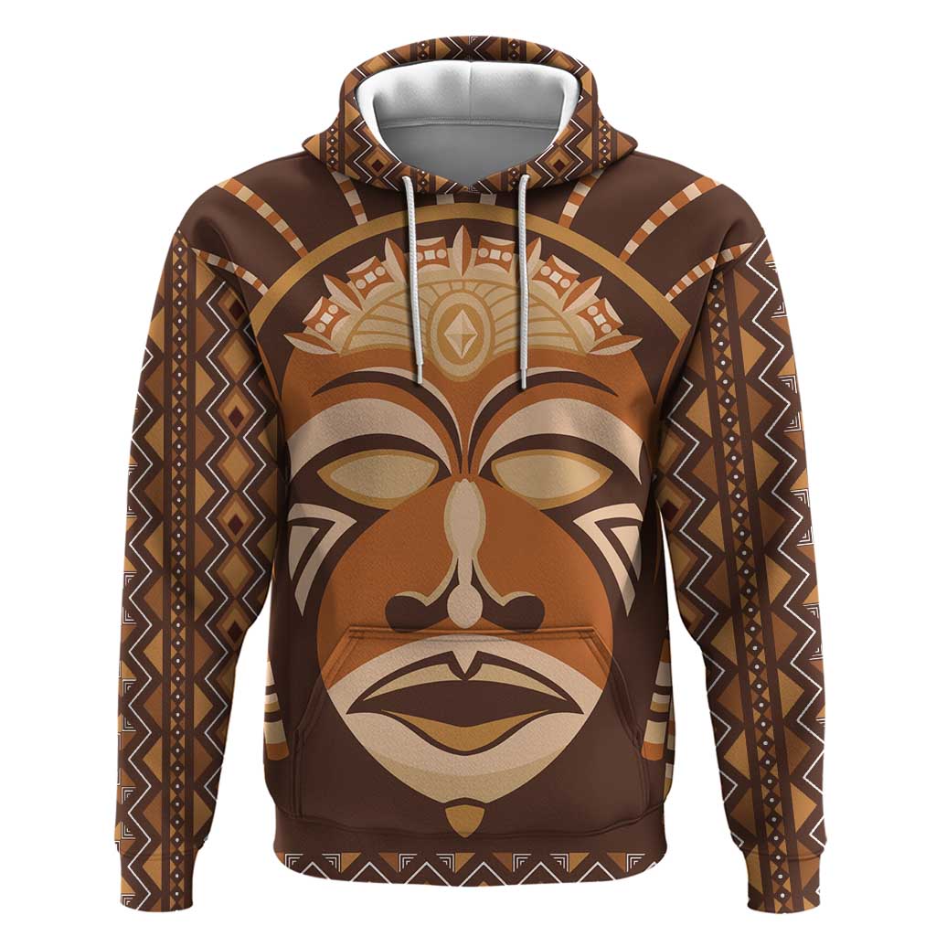 African Mask Printed Mudcloth Hoodie DT03