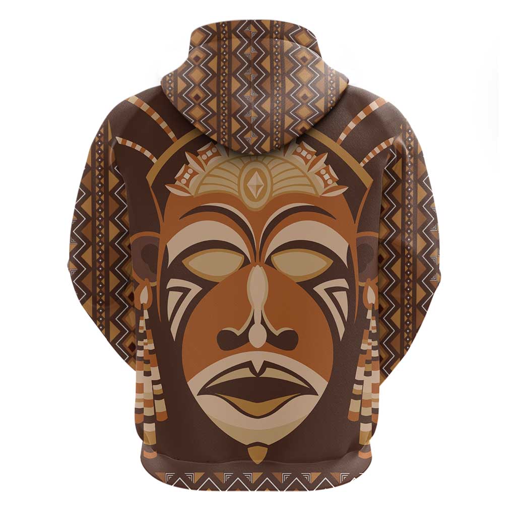 African Mask Printed Mudcloth Hoodie DT03