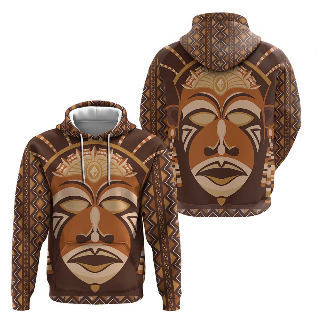 African Mask Printed Mudcloth Hoodie DT03