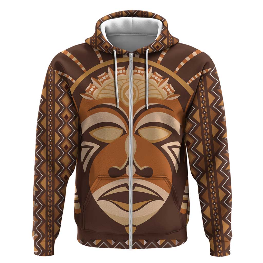 African Mask Printed Mudcloth Hoodie DT03